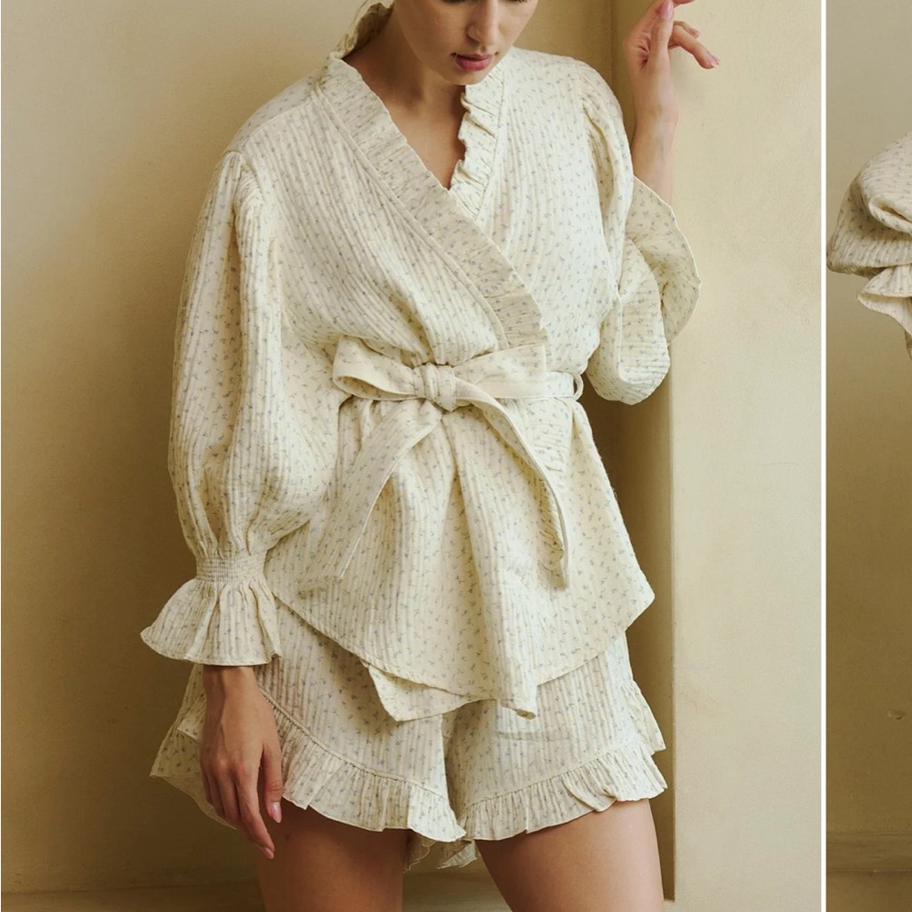 NOTHING FITS BUT ruffled muslin pj set in hyacinth